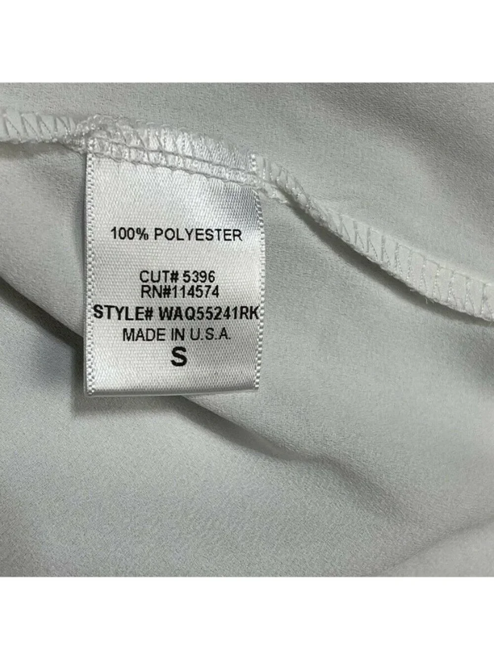 Pleione Womens White Sleeveless High-Low Blouse Small 100% Polyester Made In USA